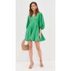 English Factory Women’s Puff Sleeve Flare Mini Dress(Green)