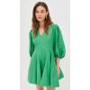 English Factory Women’s Puff Sleeve Flare Mini Dress(Green)