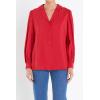 English Factory Women’s Scallop Collared Dress Shirt, Red, XS