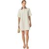 English Factory Women’s Crochet Trim A-Line Mini Shirt Dress(Off-white)
