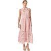English Factory Women’s Lace Button-Front Sleeveless Midi Dress(Pink)