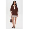 English Factory Women’s Color Block Shirt Mini Dress(Brown)