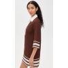English Factory Women’s Color Block Shirt Mini Dress(Brown)
