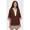 English Factory Women’s Color Block Shirt Mini Dress(Brown)