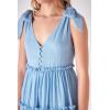 English Factory Women’s Tie Shoulder Mini Dress(Blue)