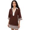 English Factory Women’s Color Block Shirt Mini Dress(Brown)