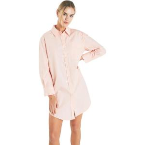English Factory Women’s Classic Collared Mini Dress Shirt(Blush)