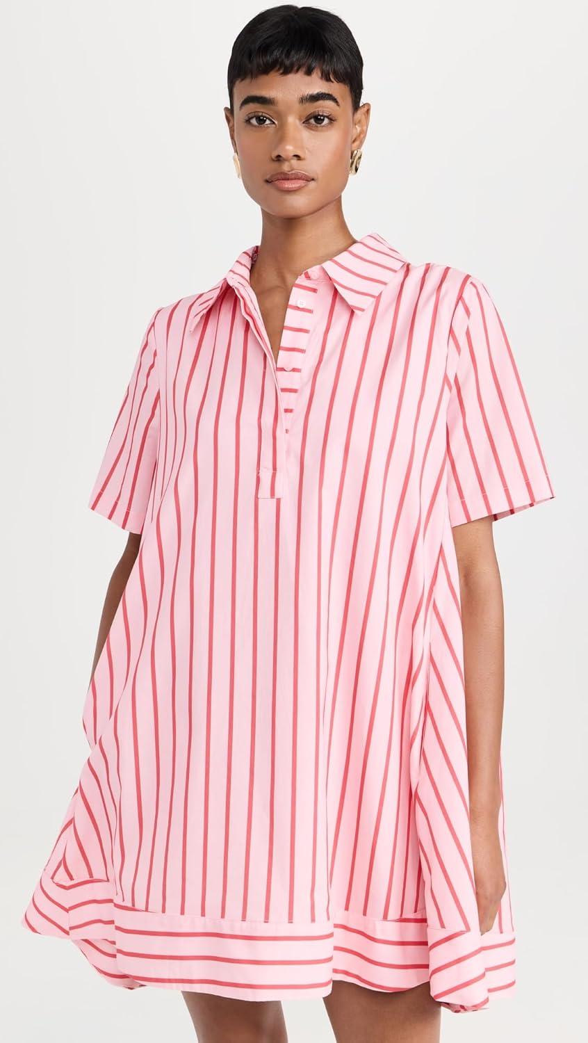 image:imageEnglish Factory Womens Stripe Sleeveless Maxi DressPinkRed