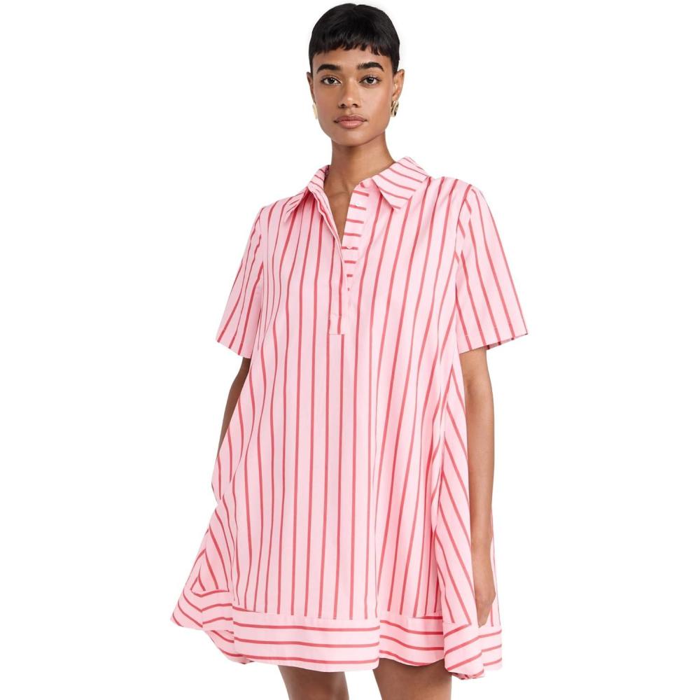 image:imageEnglish Factory Womens Stripe Sleeveless Maxi DressPinkRed