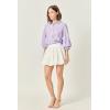 English Factory Women’s Balloon Sleeve Blouse(Purple)
