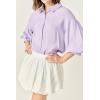 English Factory Women’s Balloon Sleeve Blouse(Purple)
