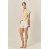 English Factory Women’s RIC Rac Trim Colorblock Button-Up Shirt(Multicolor)