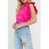 English Factory Women’s Ruffle Sleeve Poplin Top(Fuchsia)