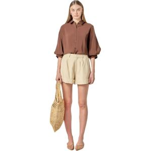 English Factory Women’s Balloon Sleeve Blouse(Brown)