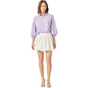 English Factory Women’s Balloon Sleeve Blouse(Purple)