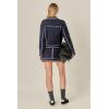 English Factory Women’s Denim-Look Knit Cardigan(Blue)