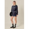 English Factory Women’s Denim-Look Knit Cardigan(Blue)