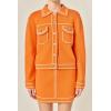 English Factory Women’s Denim-Look Knit Cardigan(Orange)