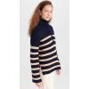 English Factory Women’s Striped Half Zip Sweater(Navy/Camel)