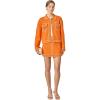 English Factory Women’s Denim-Look Knit Cardigan(Orange)
