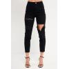 English Factory Women’s Destroyed Mom Jeans(Black)
