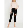 English Factory Women’s Destroyed Mom Jeans(Black)