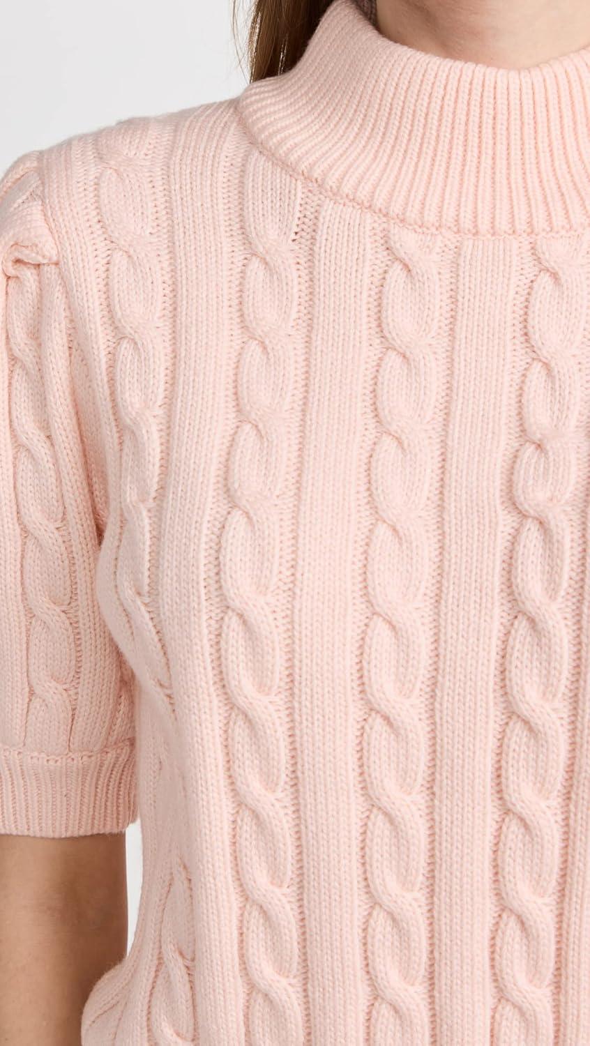 image:imageEnglish Factory Womens Cable Knit Puff Sleeve Top