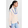 English Factory Women’s Contrast Piping Quarter-Zip Sweater