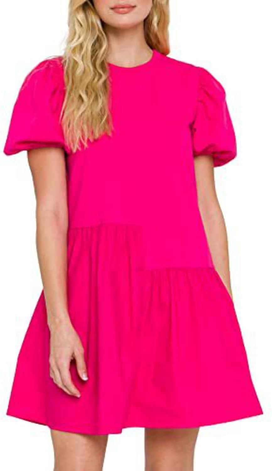image:imageEnglish Factory Womens Knit Woven Mixed DressGrey