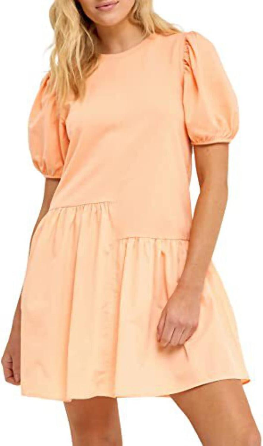 image:imageEnglish Factory Womens Knit Woven Mixed DressWhite