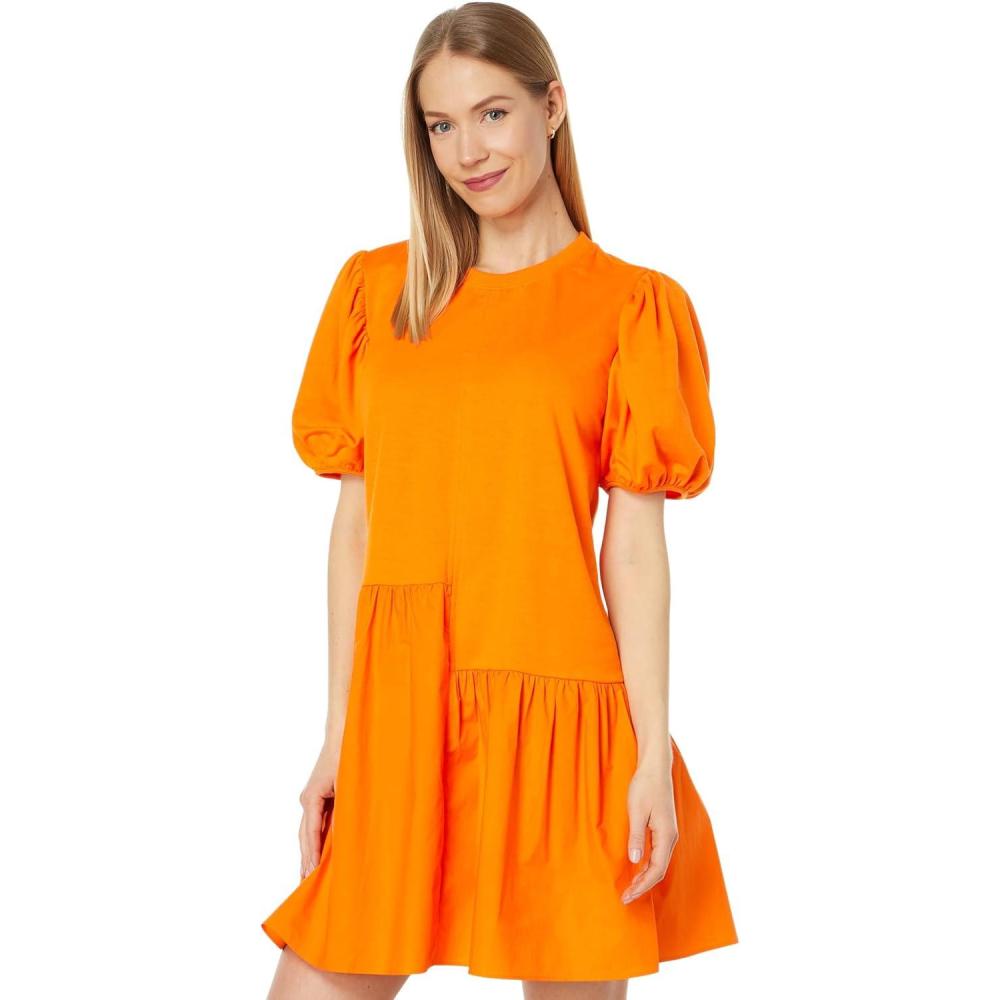 image:imageEnglish Factory Womens Knit Woven Mixed DressOrange