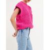 English Factory Women’s Chunky Knit Sweater Vest(Fuchsia)