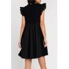 English Factory Women’s Knit Poplin Mixed Dress(Black)