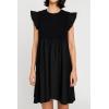 English Factory Women’s Knit Poplin Mixed Dress(Black)