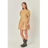 English Factory Women’s Knit Woven Mixed Dress(Beige)