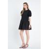 English Factory Women’s Knit Woven Mixed Dress(Black)