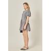 English Factory Women’s Knit Woven Mixed Dress(Grey)