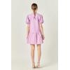 English Factory Women’s Knit Woven Mixed Dress(Lilac)