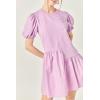 English Factory Women’s Knit Woven Mixed Dress(Lilac)