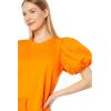 English Factory Women’s Knit Woven Mixed Dress(Orange)