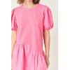 English Factory Women’s Knit Woven Mixed Dress(Pink)