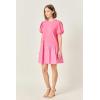 English Factory Women’s Knit Woven Mixed Dress(Pink)