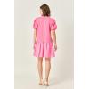 English Factory Women’s Knit Woven Mixed Dress(Pink)
