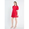 English Factory Women’s Knit Woven Mixed Dress(Red)