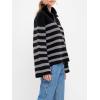 English Factory Women’s Striped Knitted Half Zip Up Sweater