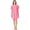 English Factory Women’s Knit Woven Mixed Dress(Pink)