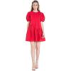 English Factory Women’s Knit Woven Mixed Dress(Red)
