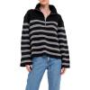 English Factory Women’s Striped Knitted Half Zip Up Sweater