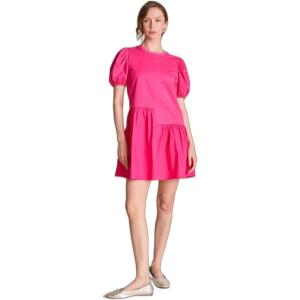 English Factory Women’s Knit Woven Mixed Dress(Fuchsia)