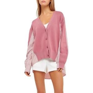English Factory Women’s Mixed Media Cardigan